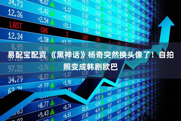 易配宝配资 《黑神话》杨奇突然换头像了！自拍照变成韩剧欧巴